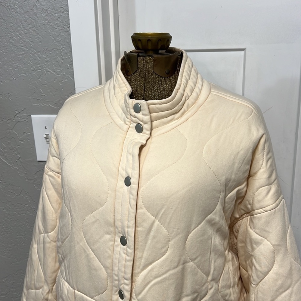 PROMESA QUIET PROMISE QUILTED BOMBER JACKET CREAM SIZE SMALL - Picture 5 of 15